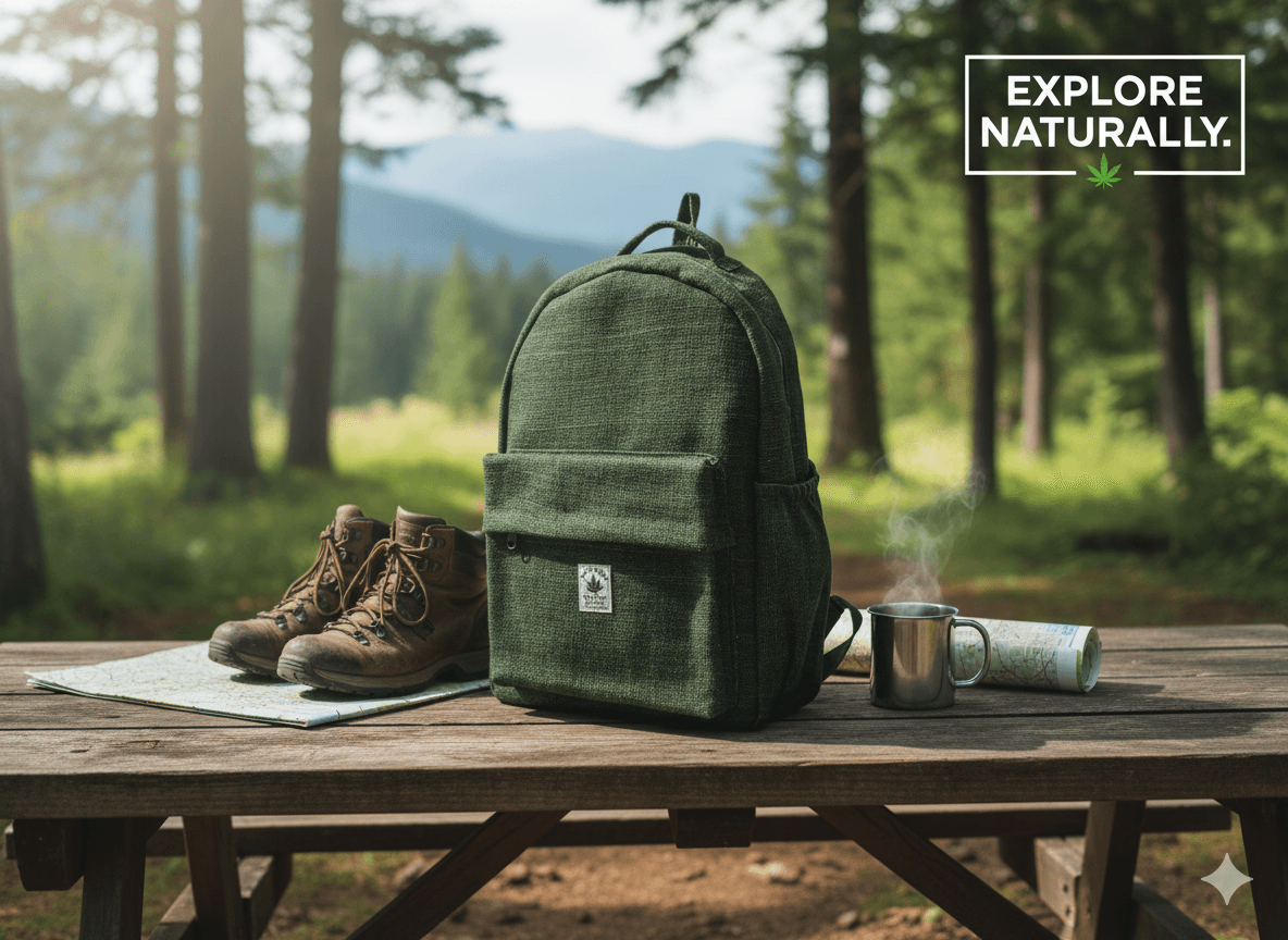 Organic Hemp Unisex Backpack: 30x42x13cm Vintage Style For Everyday Use