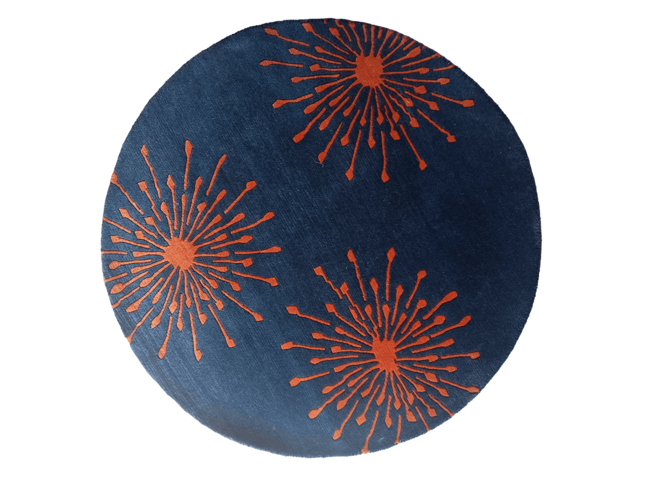 Handknotted Nepali Woolen Carpet – 60 Knots, 100 cm Round - Blue