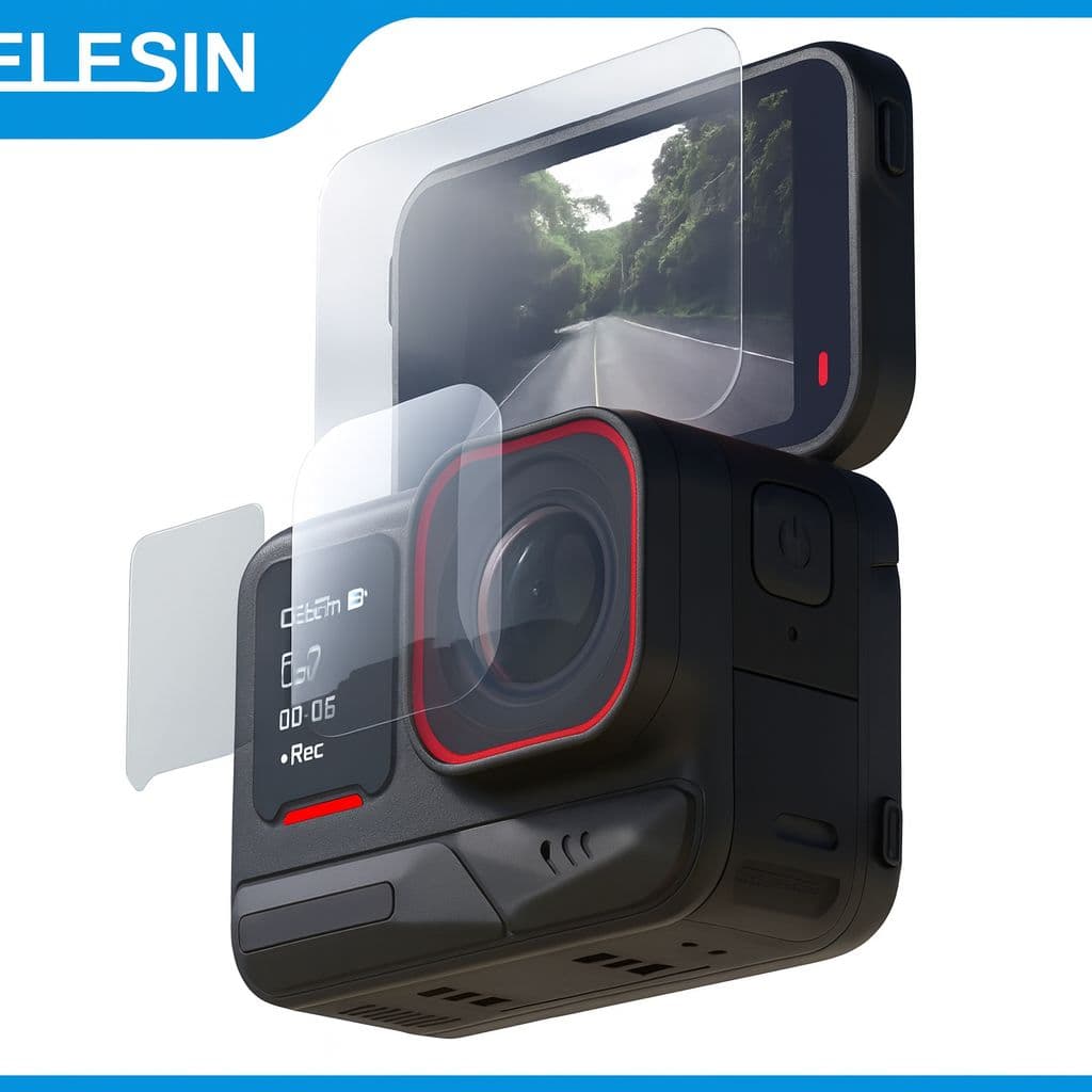 Telesin Tempered Glass Film for Insta360 ACE Pro 2 & Action 5Pro Screen and Lens - (White)