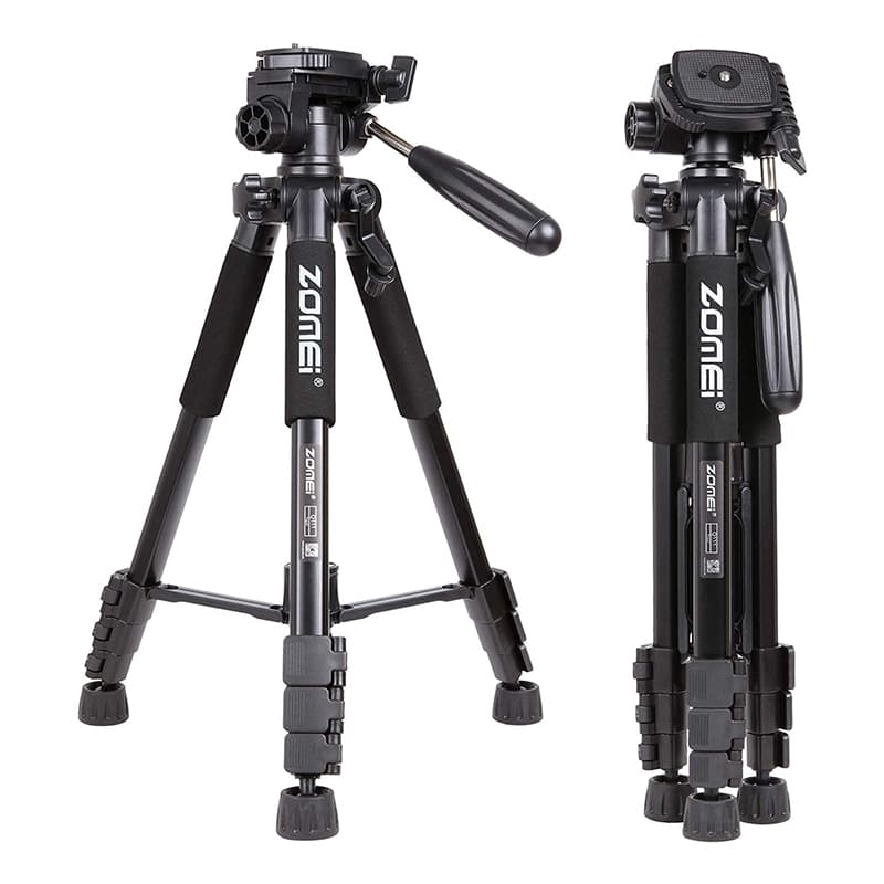 Zomei Q111 55" Portable Aluminium Tripod Lightweight For DSLR And Mirrorless - (Black)
