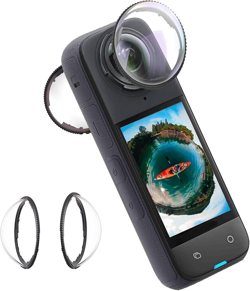 Premium Lens Guards for Insta 360*4, Scratch-Resistant Tempered Glass, 10H Hardness, High Transparency - (water)