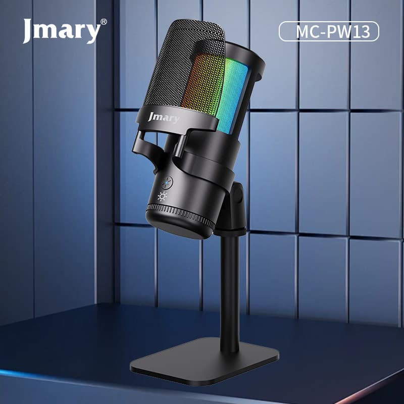 Jmary MC-PW13 USB Microphone with 192kHz High-Res Audio, Noise Cancellation & Real-Time Monitoring