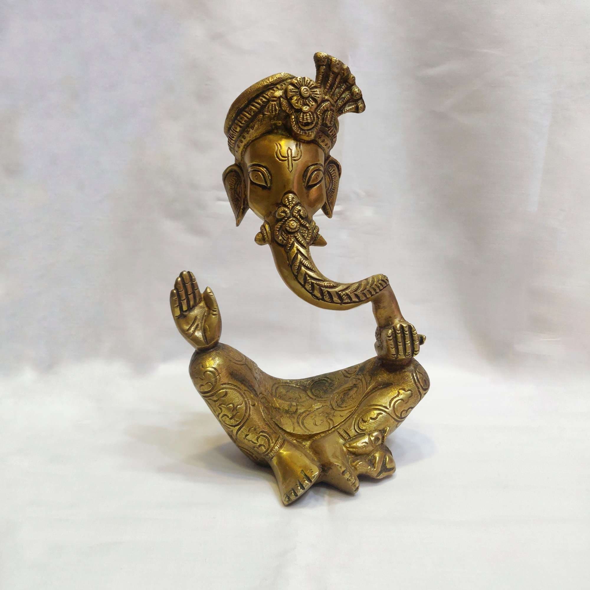 Brass Ganesh Turban Bodyless 9" 