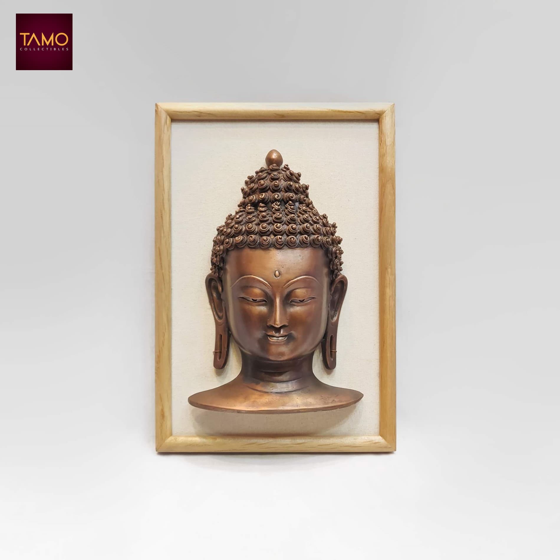 Buddha Mask Frame 15" - Chocolate Color