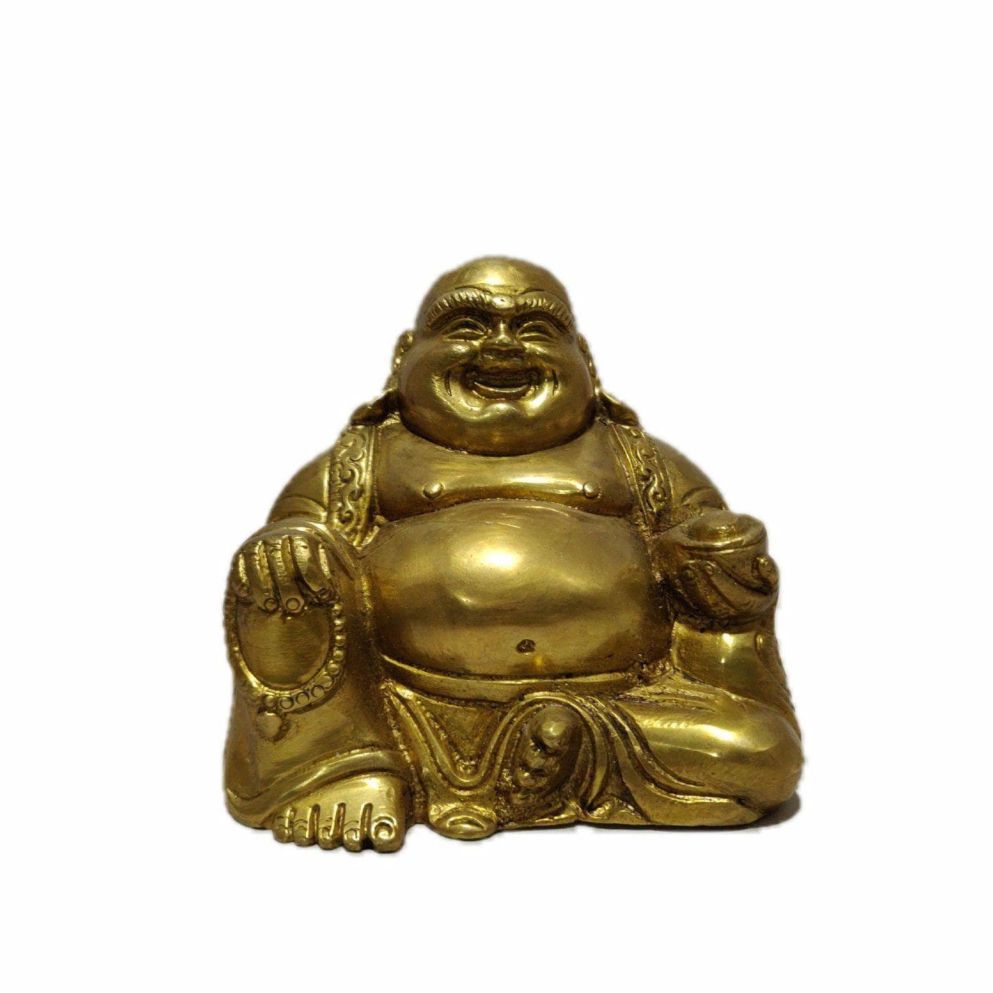 Brass Laughing Buddha 5"