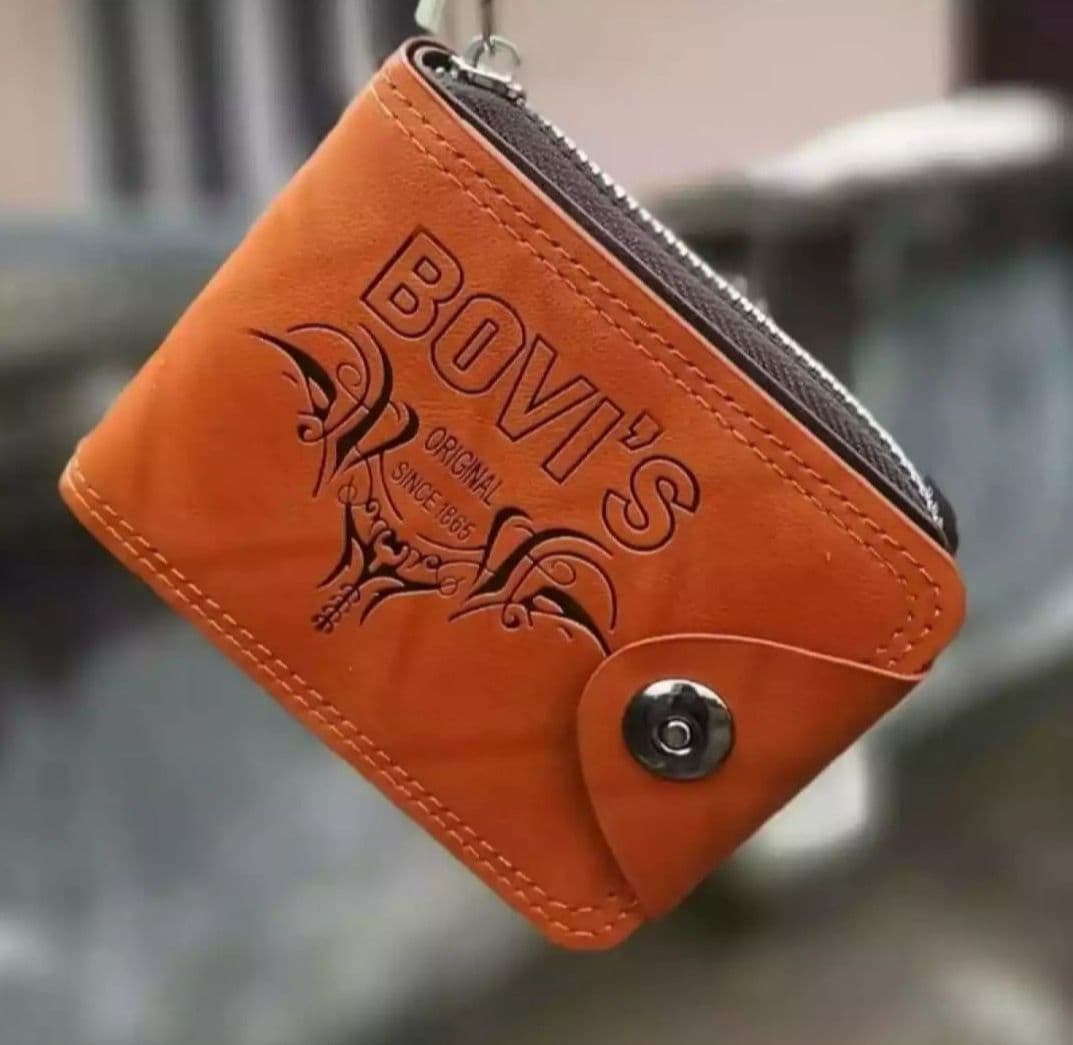 Stylish Brown Leather Purse For Men | Fashion Zipper Wallet With Multicolor