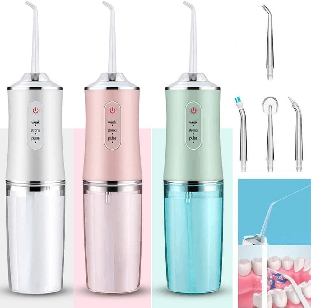 MSR Premium Cordless Dental Flosser – 3-Speed Oral Irrigator with 220ML Tank, 4 Jet Tips & IPX7 Waterproof