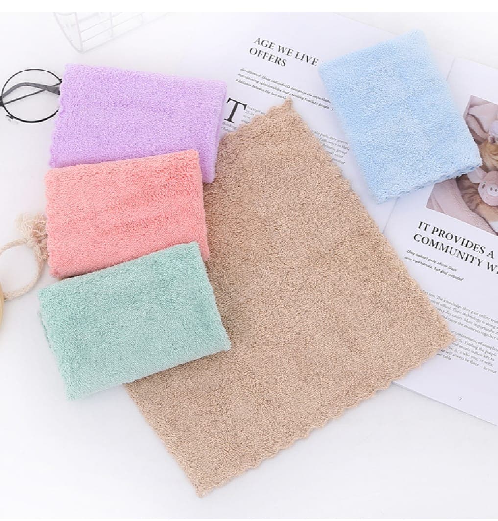 1 Piece Coral Fleece Towel/Super Soft Handkerchief - Multicolor