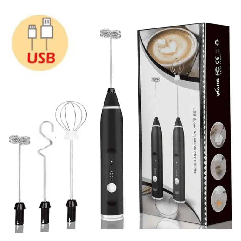 Milk Frother Handheld for Coffee, Electric Hand Foamer Blender for Drink Mixer