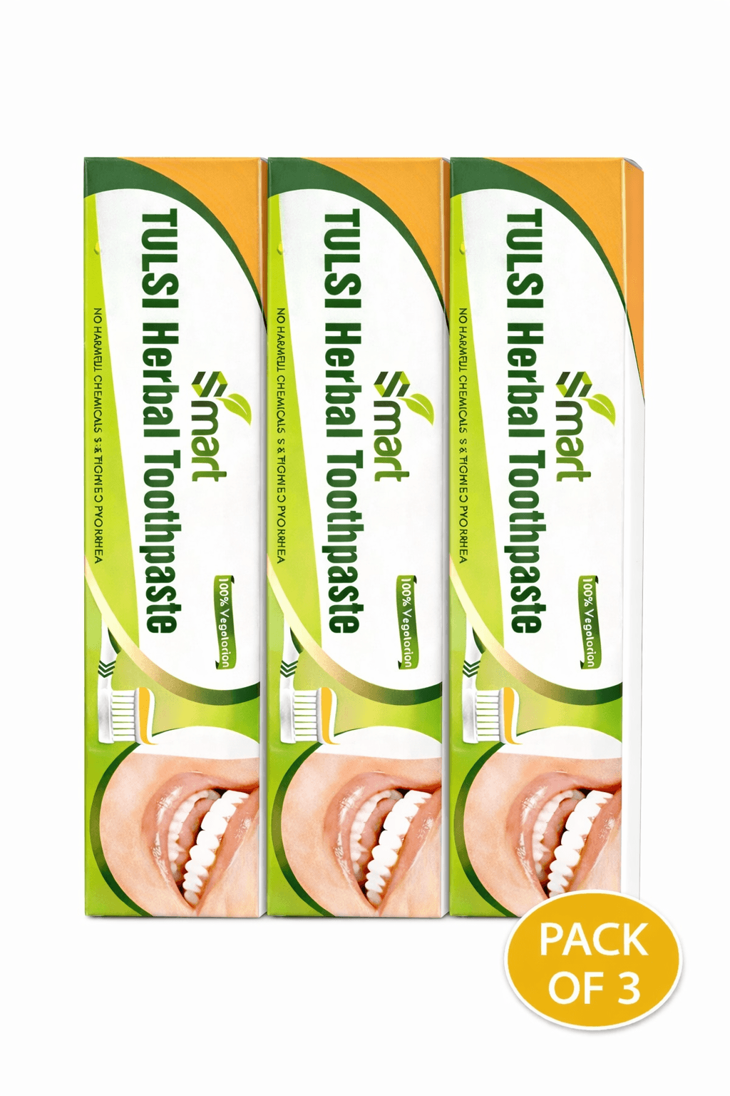 Tulasi Herbal Toothpaste Natural Dental Care - Pack Of 3pcs