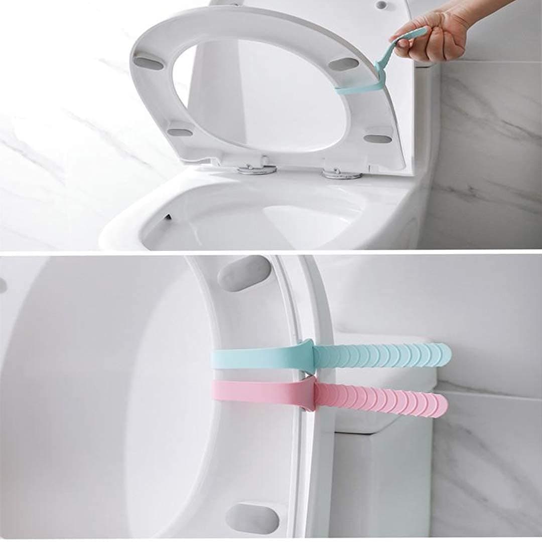 2-Piece Foldable Toilet Seat Lifter with Self-Adhesive Handle – Multicolor