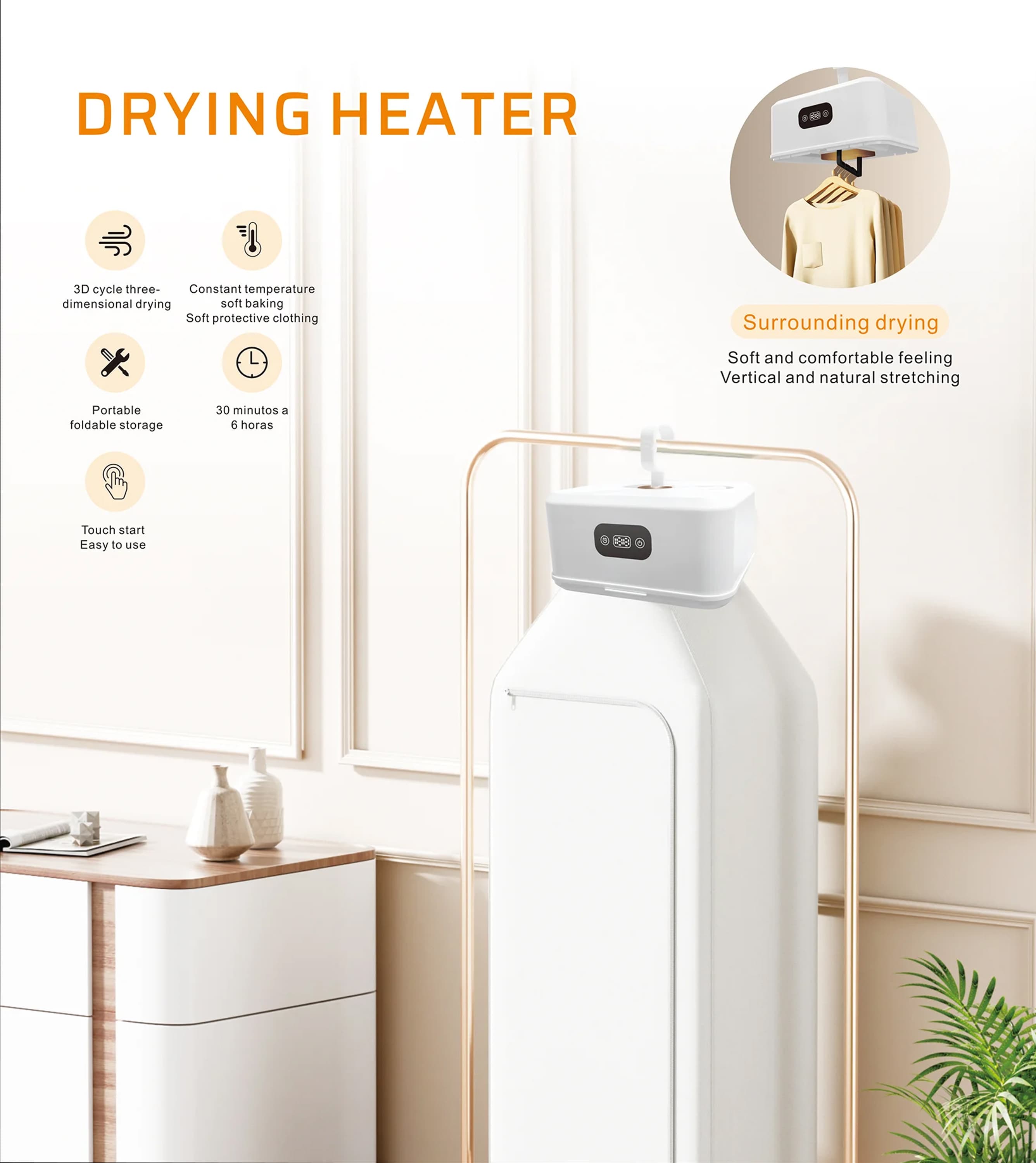Portable Electric Mini Steam Cabinet Clothes Dryer – Fast Heating & Foldable