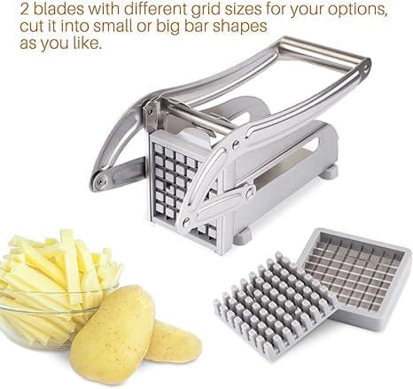 Stainless Steel Potato & Veggie Cutter – 2-in-1 French Fry Slicer