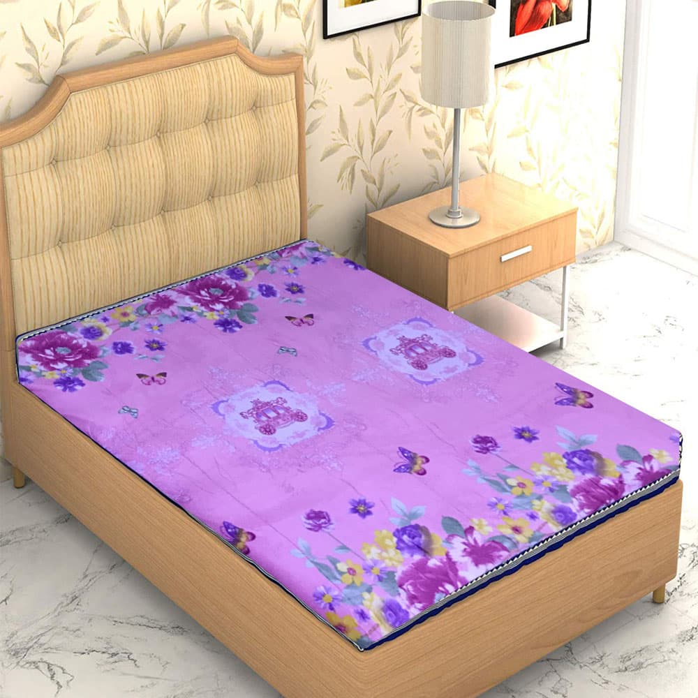 Pink Flower Soft Touch Bed Sheet For Winter - Queen (200 X 230 Cm)
