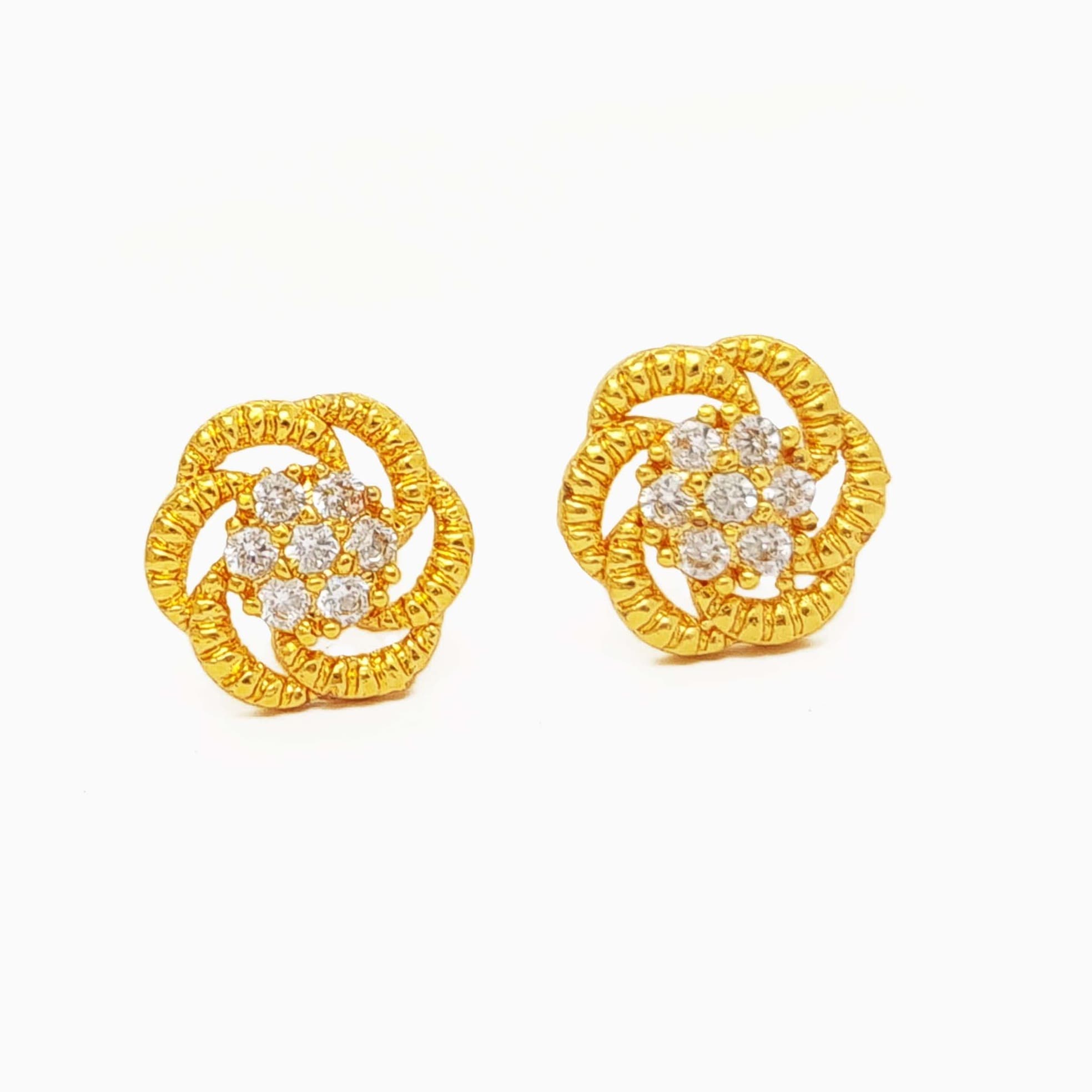 Gold Plated Panchadhatu Top Stud Earring For Women - 10 Mm