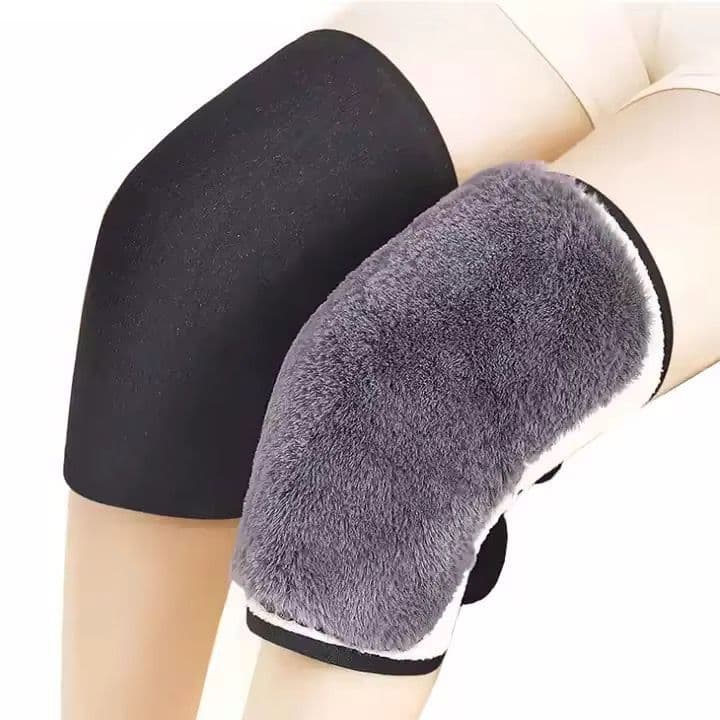 Warm Winter Knee Pads – Thick Double-Layer Fuzzy Wool, Cozy Support