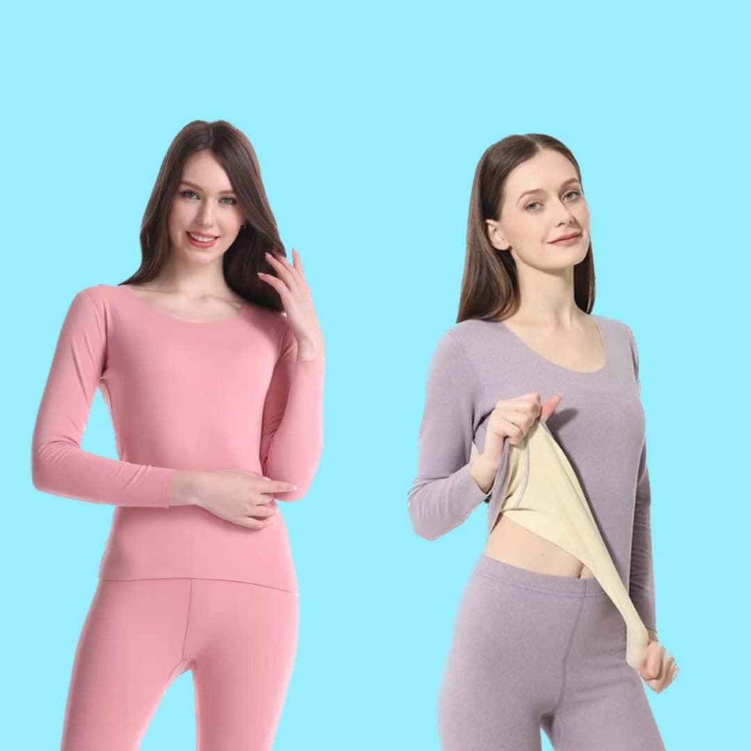 Seamless Thermal Coat Set For Women Inside
