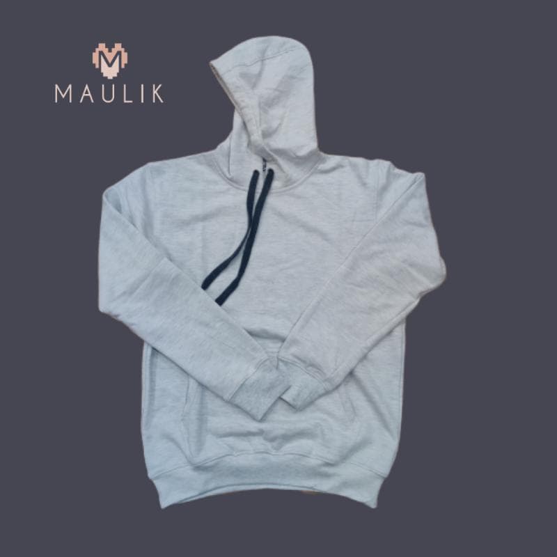 Cotton Light Grey Sweatshirt With Fleece For Men