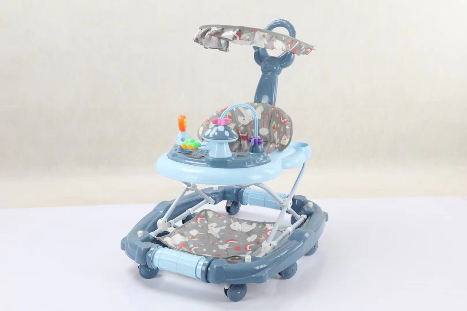 Baby Multifunctional Musical Walker With Umbrella & Push Handle