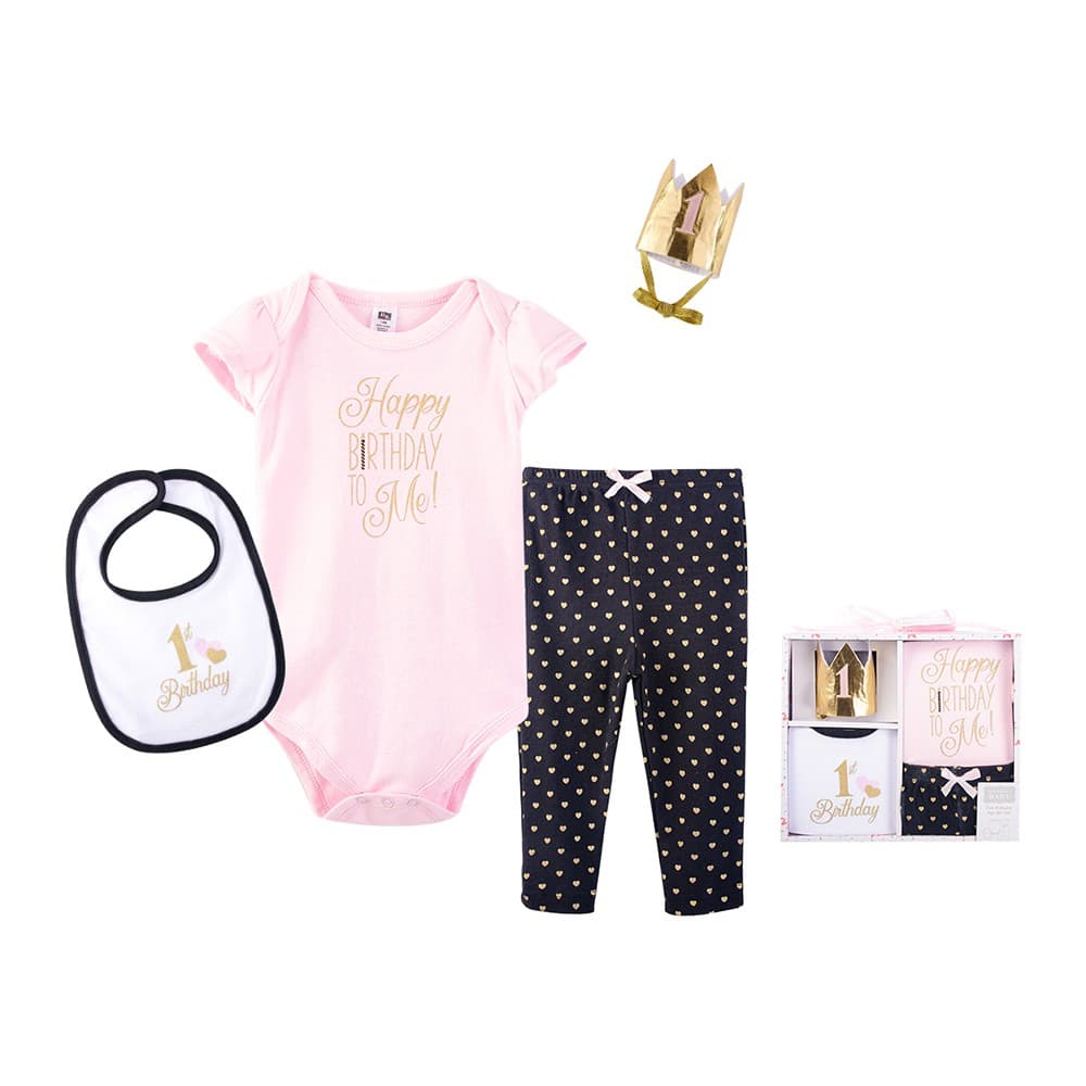 100% Cotton Baby Girl First Birthday Clothes Set ( Gift Pack ) - Multicolor - 12 months