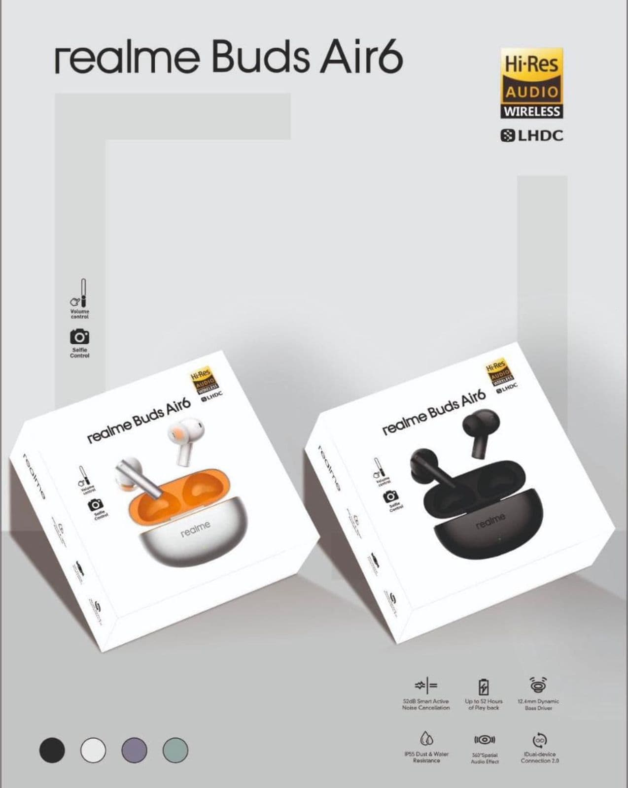 Realme Air 6 Wireless Earbuds – ANC | Hi-Res Audio | 40H Battery