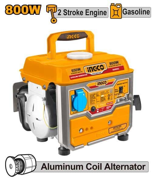 Ingco 800W Gasoline Generator Ge8002 - Multicolor