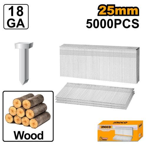 Ingco 25Mm Brad Nails 5000Pcs Ana18251 - Multicolor