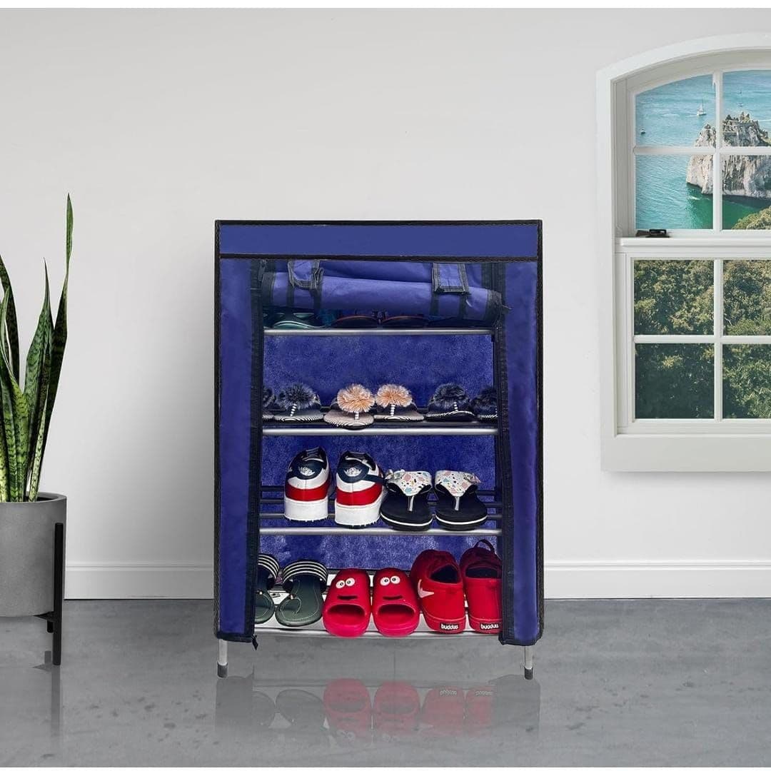 Dark Blue Multipurpose Metal Rack with 100GSM Non-Woven Cover