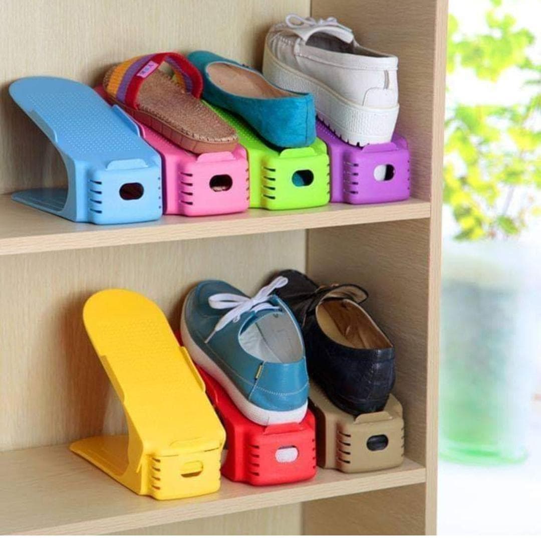 6Pcs Plastic Shoe Rack Organizer Stand Storage Holder