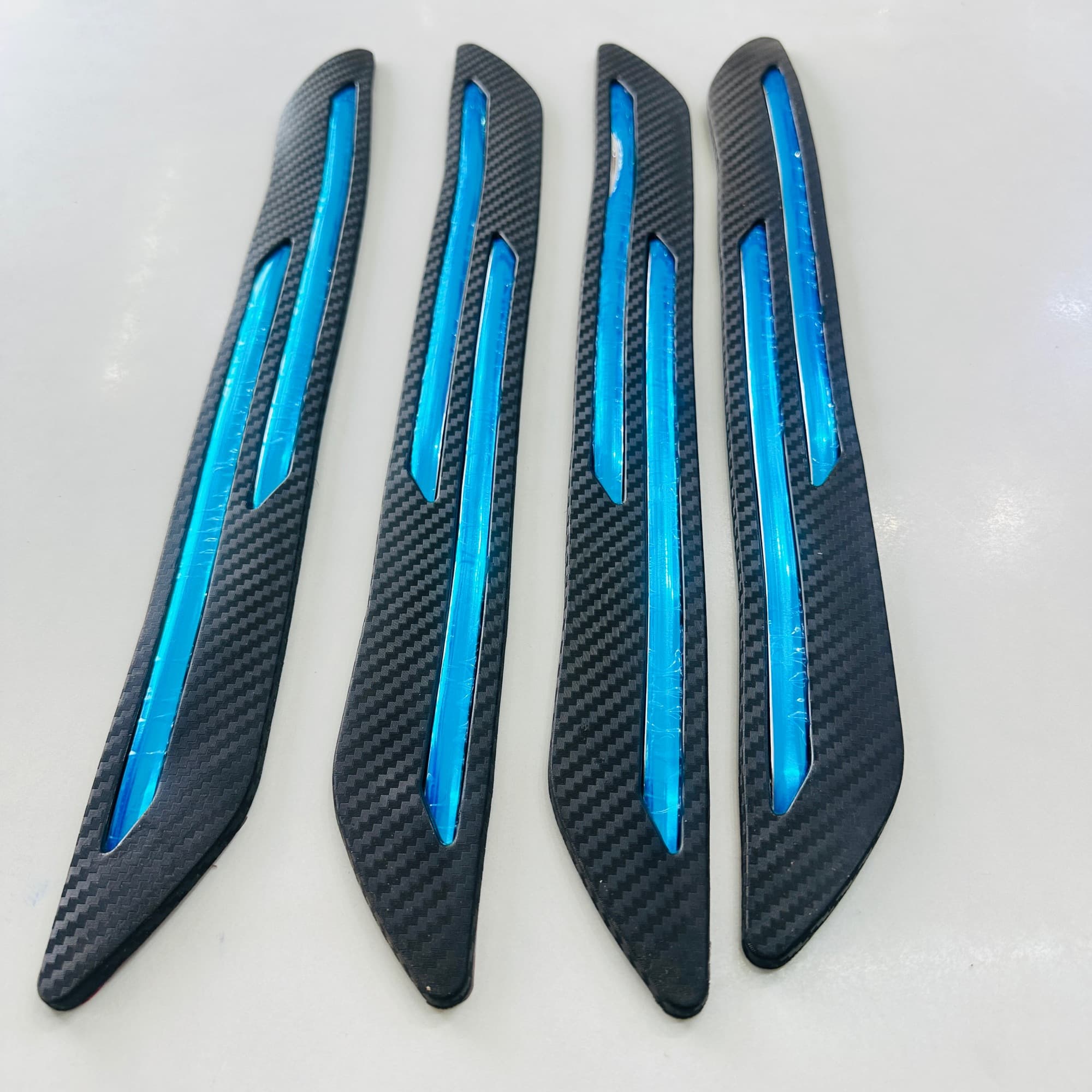 Car Universal Bumper Protector 4 Pcs Double Crome Line