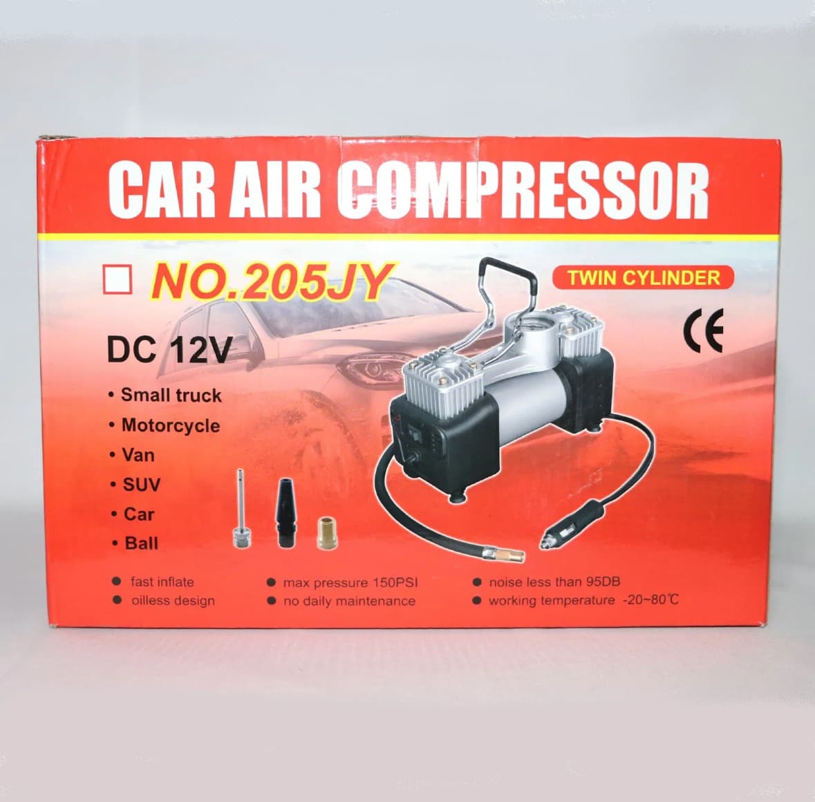 Dual Cylinder Air Compressor Heavy Duty With Extended Pipe And Bag