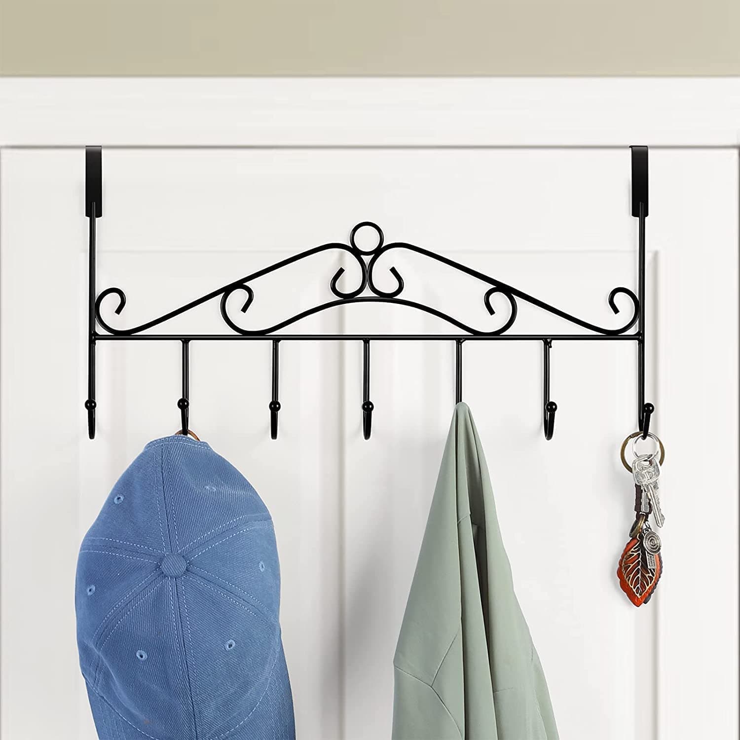 3-Pack Metal Door Hanger Rack with 7 Hooks for Home & Office - Multicolor