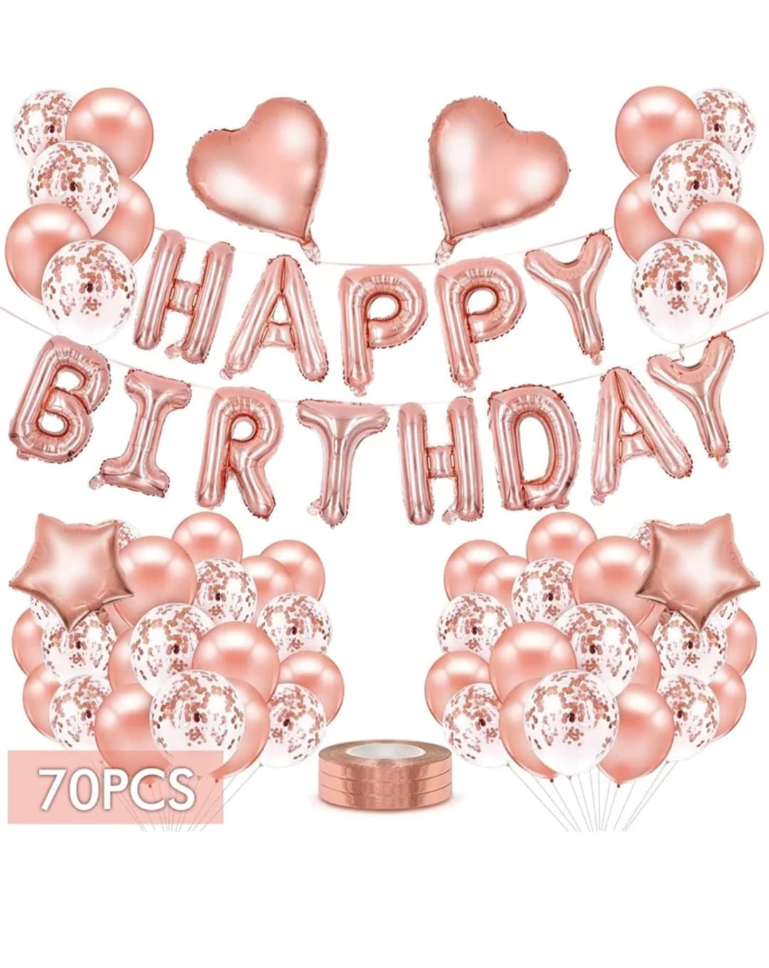 Birthday Decoration Items Kit With Birthday Banner, Balloon, Arch And Glue Dot's Combo Pack - Light Pink