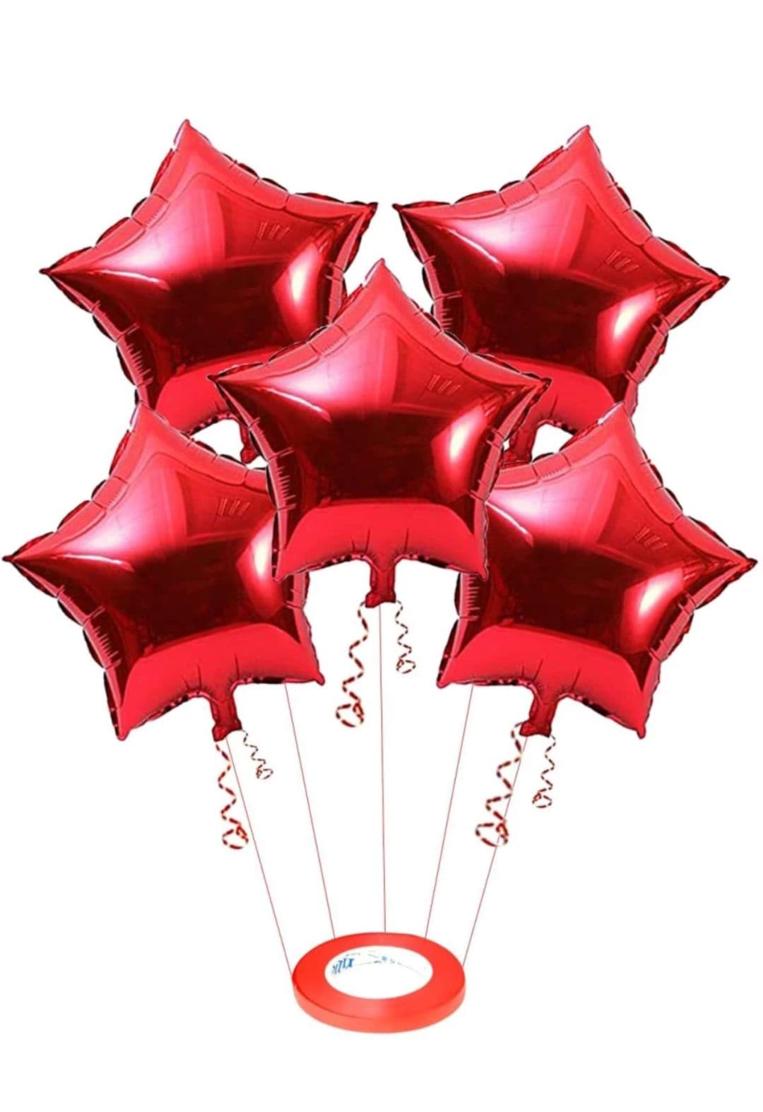Red Star Foil Balloon Set – 4 Pcs 18 Inch Helium Mylar Star Balloons for Women, Girls & Kids Birthday, Valentine’s Day, Wedding & Party Decor