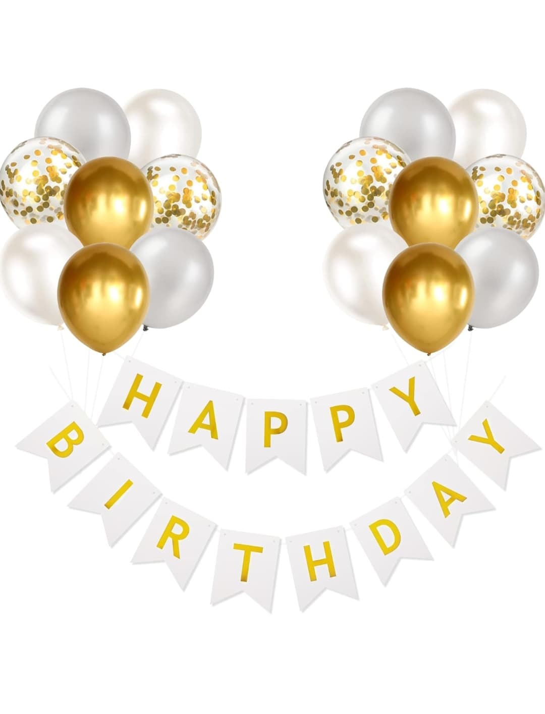 Birthday Decoration Items Kit With Birthday Banner, Balloon, Arch And Glue Dot's Combo Pack - Multicolor