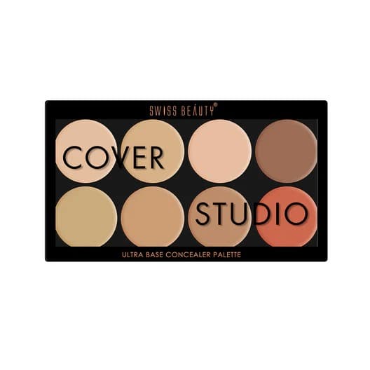 Swiss Beauty Cover Studio Ultra Base Concealer Palette |Full coverage | Water-resistant | Long-lasting | Lightweight | Doesn’t crease | Vegan, Paraben-Free, Cruelty - Free | 19g