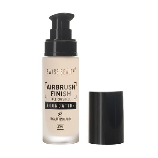 Swiss Beauty Airbrush Finish Foundation | Natural Matte Finish | Full coverage | Doesn't Crease | Easy to blend | Long-lasting |Net Wt. - 30ml