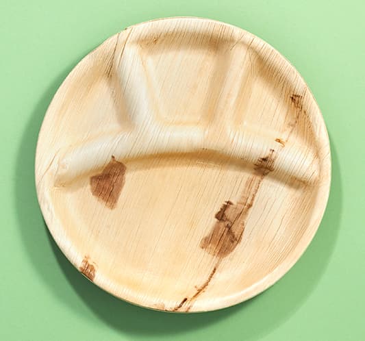 Arcea Leaf Plate (Supari Paat Ko Plate) Four Compartment Plate 25 cm - 15 pcs of Pack