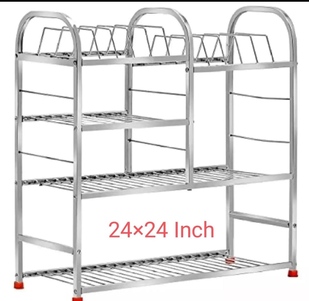 Stainless Steel Kitchen Rack 24×24 Inch - Silver