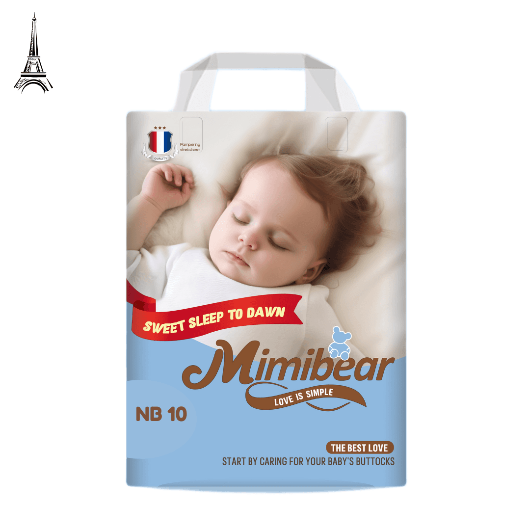 MIMIBEAR New Born (NB) Size 10 Piece Pack Premium Baby Diaper Tape Style