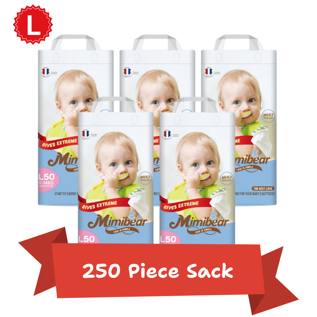 MIMIBEAR Large Size 250 Piece Sack Pack Premium Baby Diaper Pant Style
