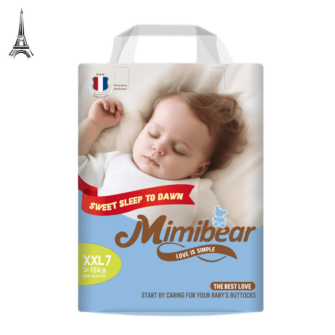 MIMIBEAR XXL Size 7 Piece Travel Pack Premium Baby Diaper Pant Style