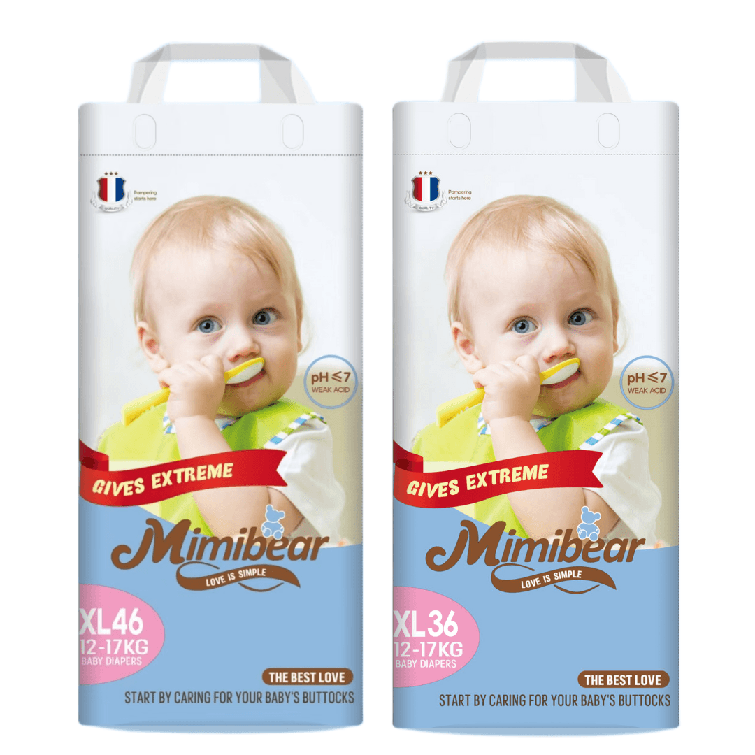 MIMIBEAR XL Size 46 Piece Jumbo Pack and 36 Piece Family Pack Premium Baby Diaper Pant Style