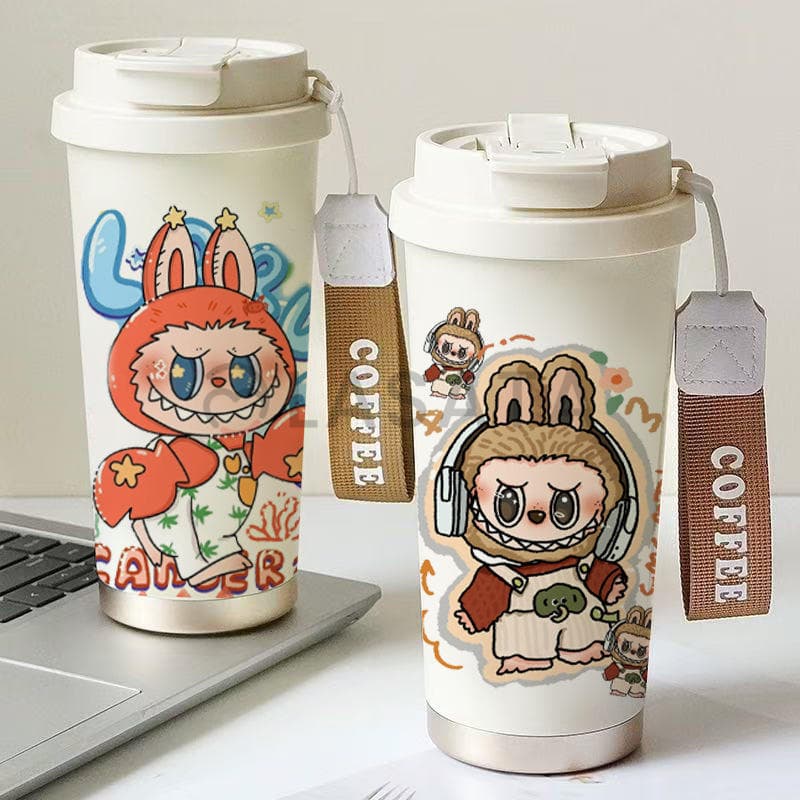 500ml Double Wall Stainless Steel, Vacuum Insulated Tumbler with Straw | Labubu | Cartoon