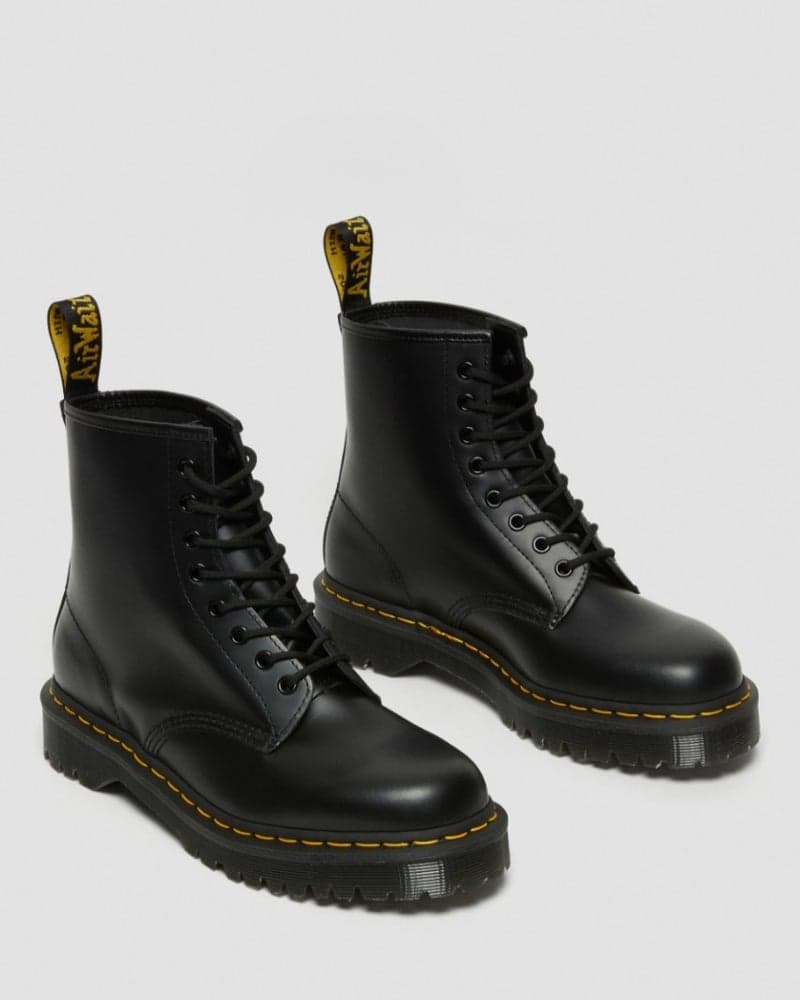 Martens Double Sole Black Boots For Men