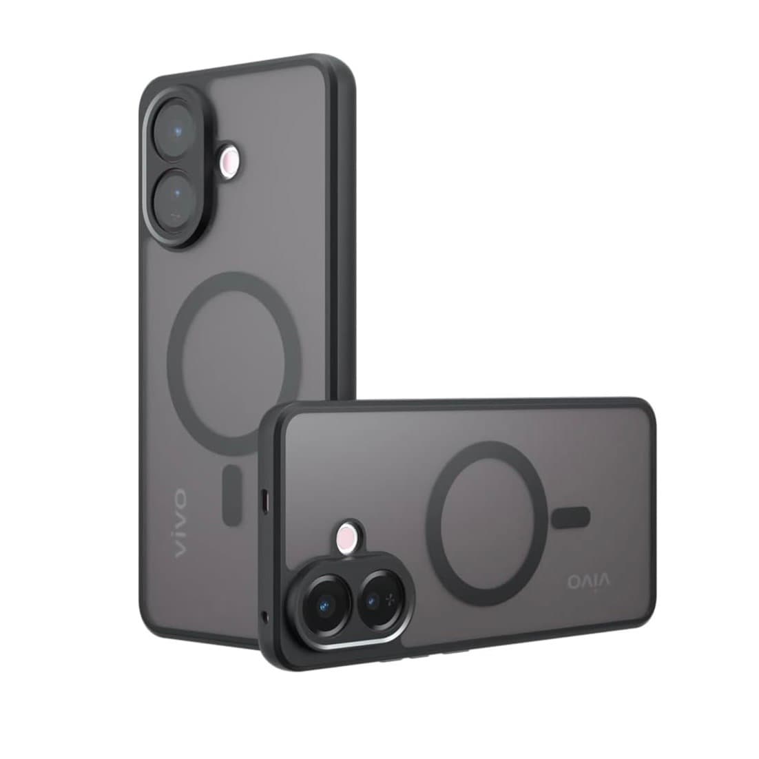 Magnetic Compatible Vivo V60 Lite 5G, Frosted Matte Translucent Black Anti-Yellowing Airbag PC+TPU Shockproof Protective Back Cover