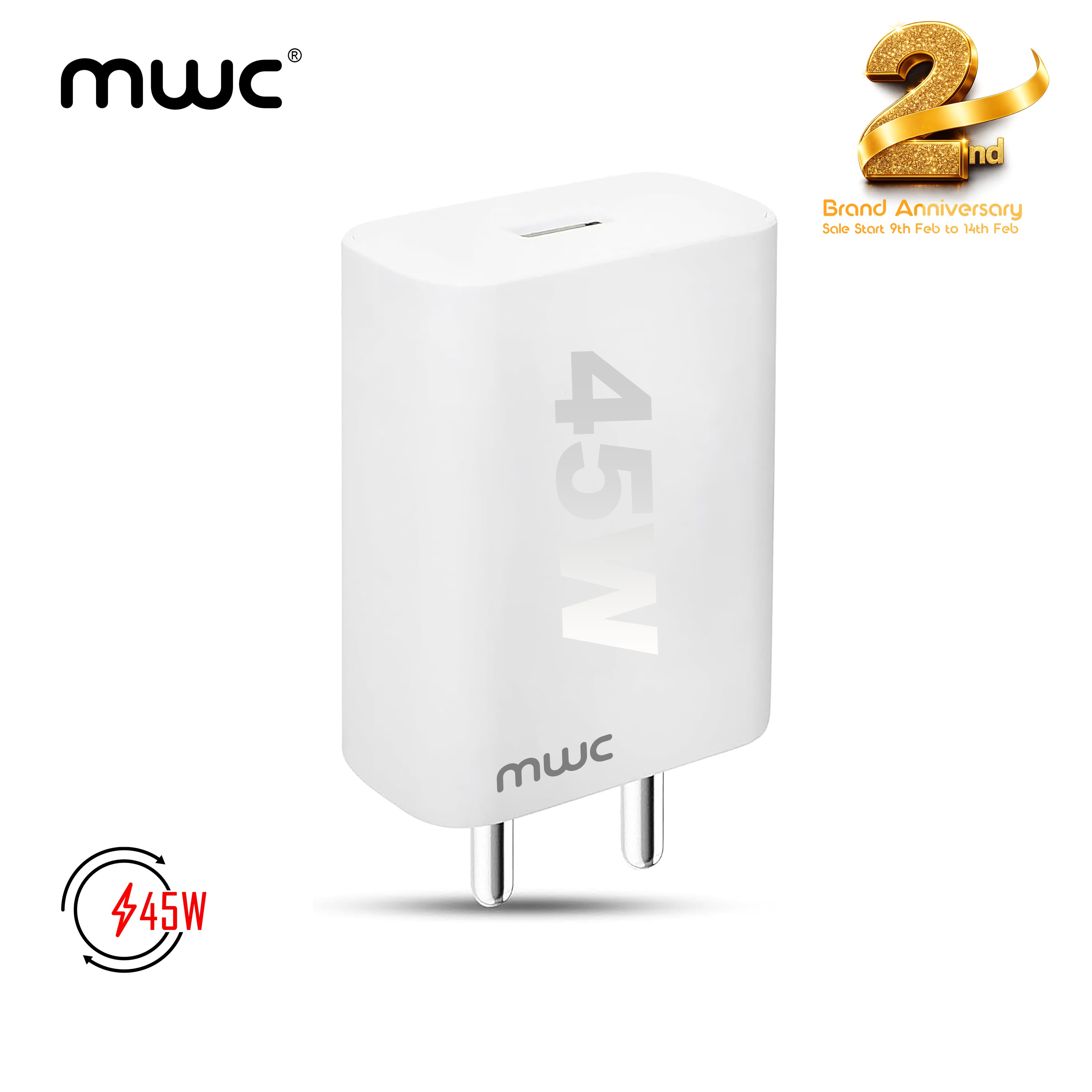 MWC MUA45W 45W USB-A Fast Charging Adapter