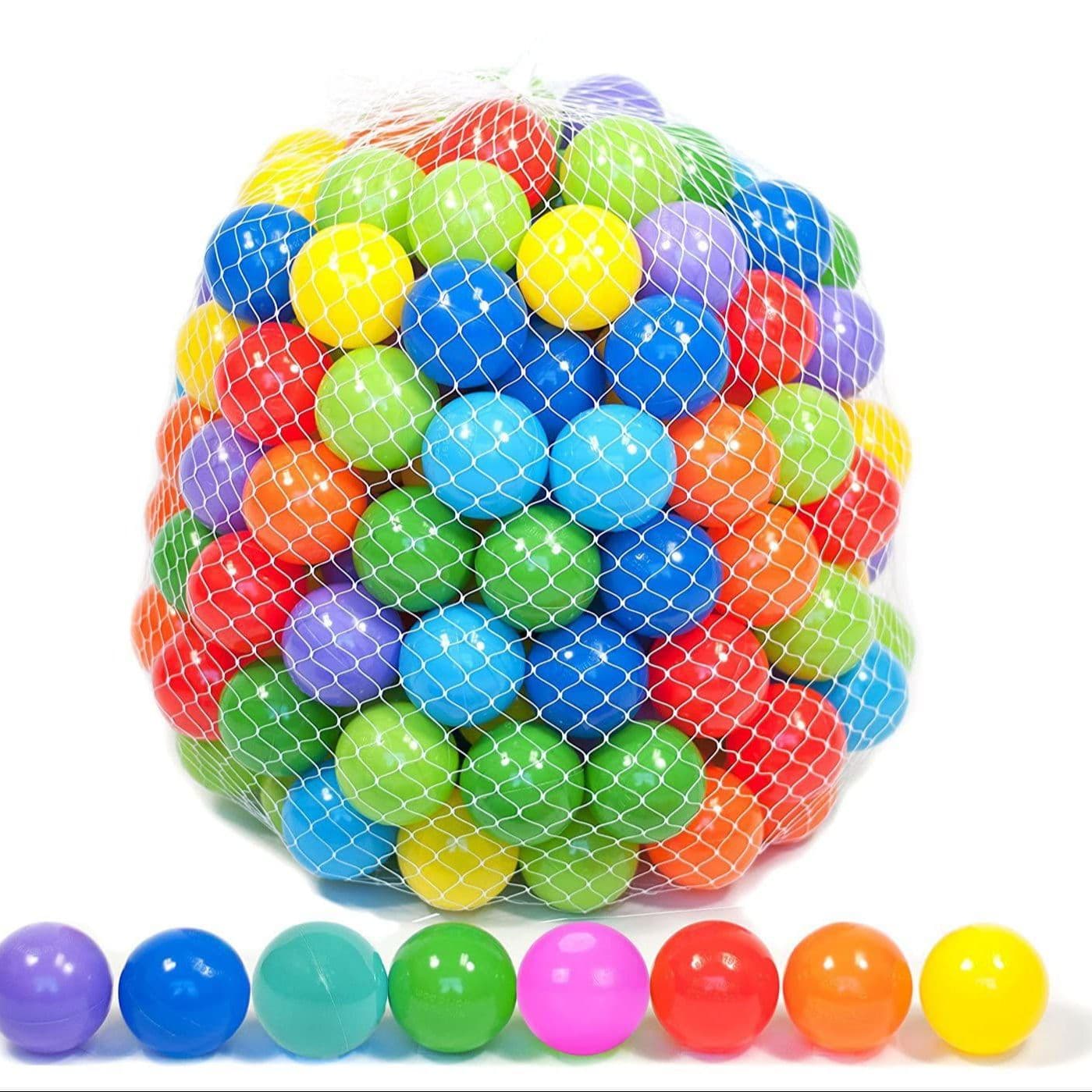 Kids Play Balls For Pool, Tent & Cricket 12 Pcs - Multicolor
