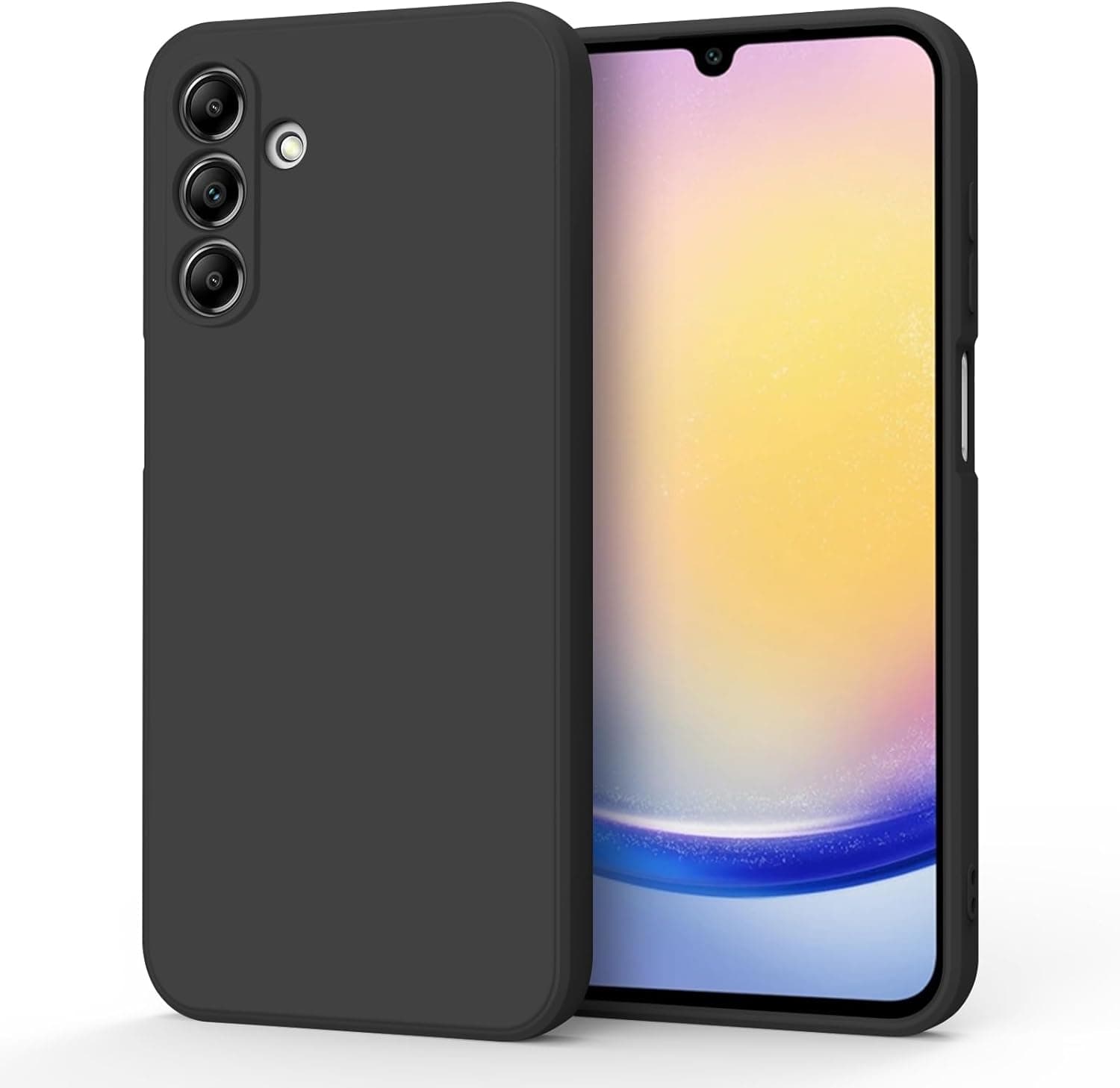 Samsung Galaxy A15(5G) Soft Silicon Cover With Fur Inside - Black (Other)