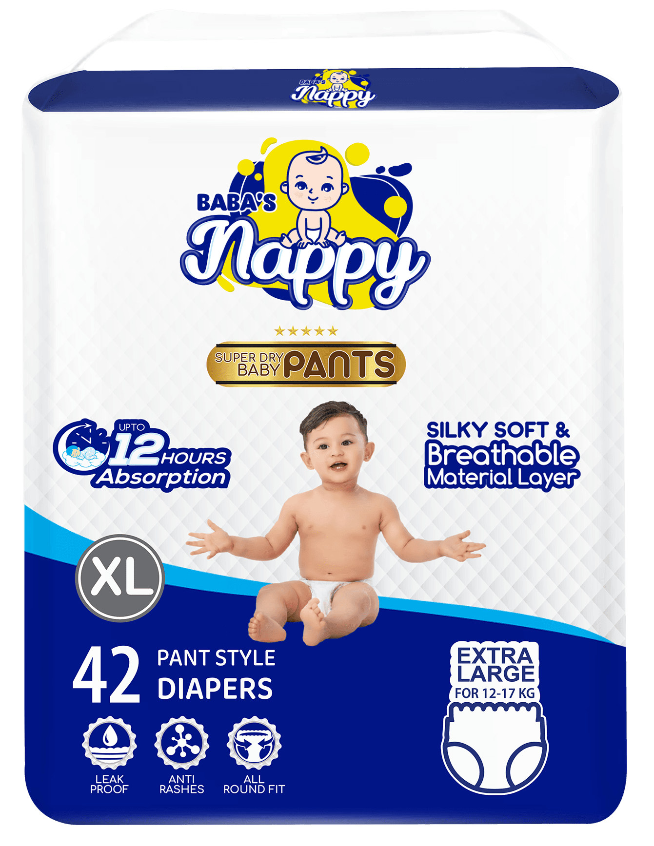 Baba's Nappy Baby Pull Up Diaper Economic Pack-XL-42pcs